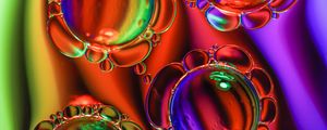 Preview wallpaper bubbles, oil, liquid, macro, colorful