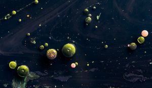 Preview wallpaper bubbles, paint, liquid, splashes, drops