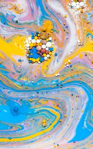 Preview wallpaper bubbles, paint, liquid, mixing, abstraction