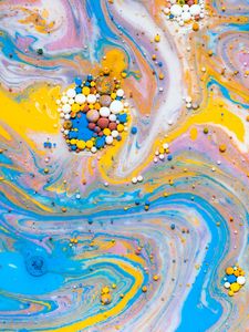 Preview wallpaper bubbles, paint, liquid, mixing, abstraction