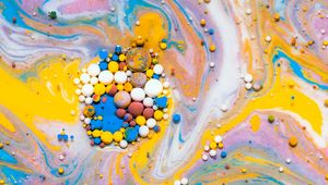 Preview wallpaper bubbles, paint, liquid, mixing, abstraction