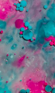 Preview wallpaper bubbles, paint, stains, abstraction, pink, blue