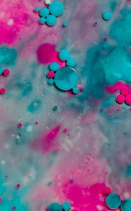 Preview wallpaper bubbles, paint, stains, abstraction, pink, blue