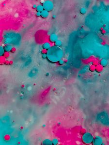 Preview wallpaper bubbles, paint, stains, abstraction, pink, blue