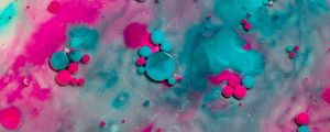 Preview wallpaper bubbles, paint, stains, abstraction, pink, blue