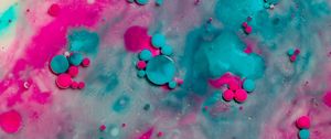 Preview wallpaper bubbles, paint, stains, abstraction, pink, blue