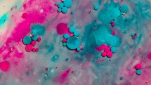 Preview wallpaper bubbles, paint, stains, abstraction, pink, blue