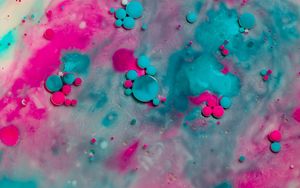 Preview wallpaper bubbles, paint, stains, abstraction, pink, blue