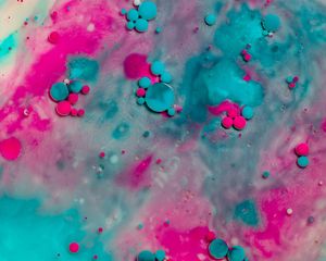 Preview wallpaper bubbles, paint, stains, abstraction, pink, blue