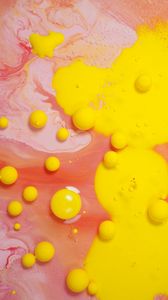 Preview wallpaper bubbles, paint, stains, liquid, abstraction, yellow