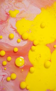 Preview wallpaper bubbles, paint, stains, liquid, abstraction, yellow