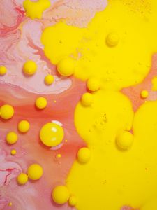 Preview wallpaper bubbles, paint, stains, liquid, abstraction, yellow