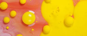 Preview wallpaper bubbles, paint, stains, liquid, abstraction, yellow