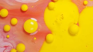 Preview wallpaper bubbles, paint, stains, liquid, abstraction, yellow