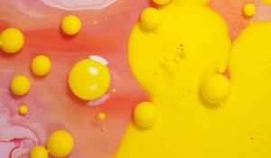 Preview wallpaper bubbles, paint, stains, liquid, abstraction, yellow
