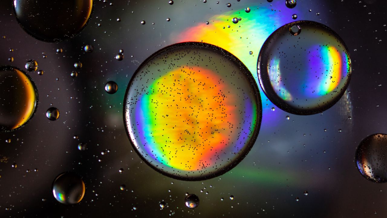 Wallpaper bubbles, round, macro, multicolored