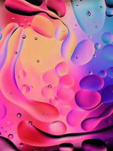 Preview wallpaper bubbles, shapes, water, multicolored