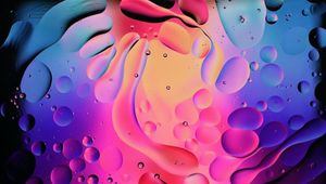 Preview wallpaper bubbles, shapes, water, multicolored