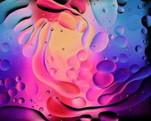 Preview wallpaper bubbles, shapes, water, multicolored