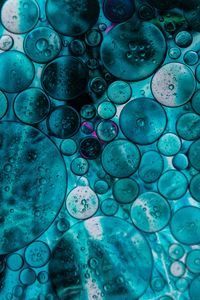 Preview wallpaper bubbles, water, blue, dark