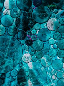 Preview wallpaper bubbles, water, blue, dark