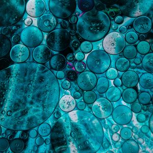 Preview wallpaper bubbles, water, blue, dark