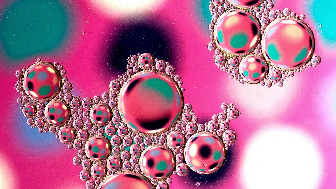 Wallpaper bubbles, water, blur, colorful