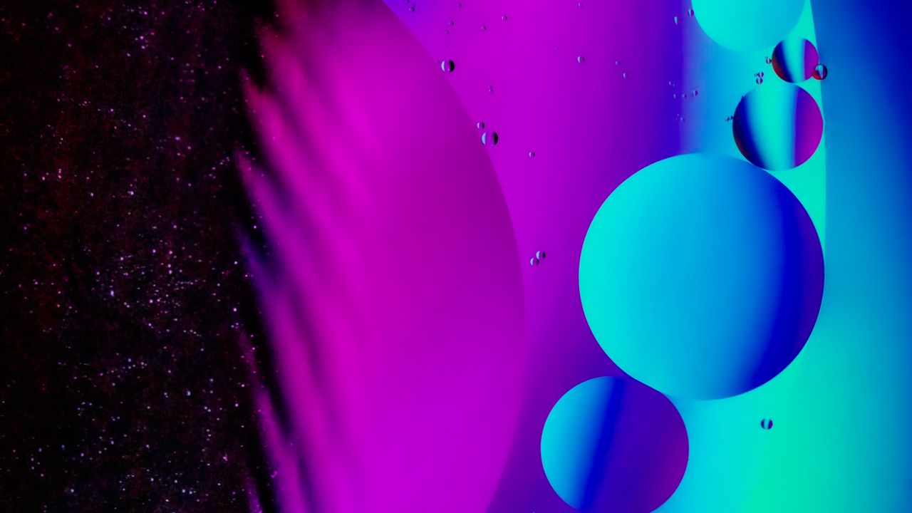 Wallpaper bubbles, water, circles, gradient, colorful