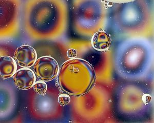 Preview wallpaper bubbles, water, colorful, blur