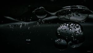 Preview wallpaper bubbles, water, dark, macro