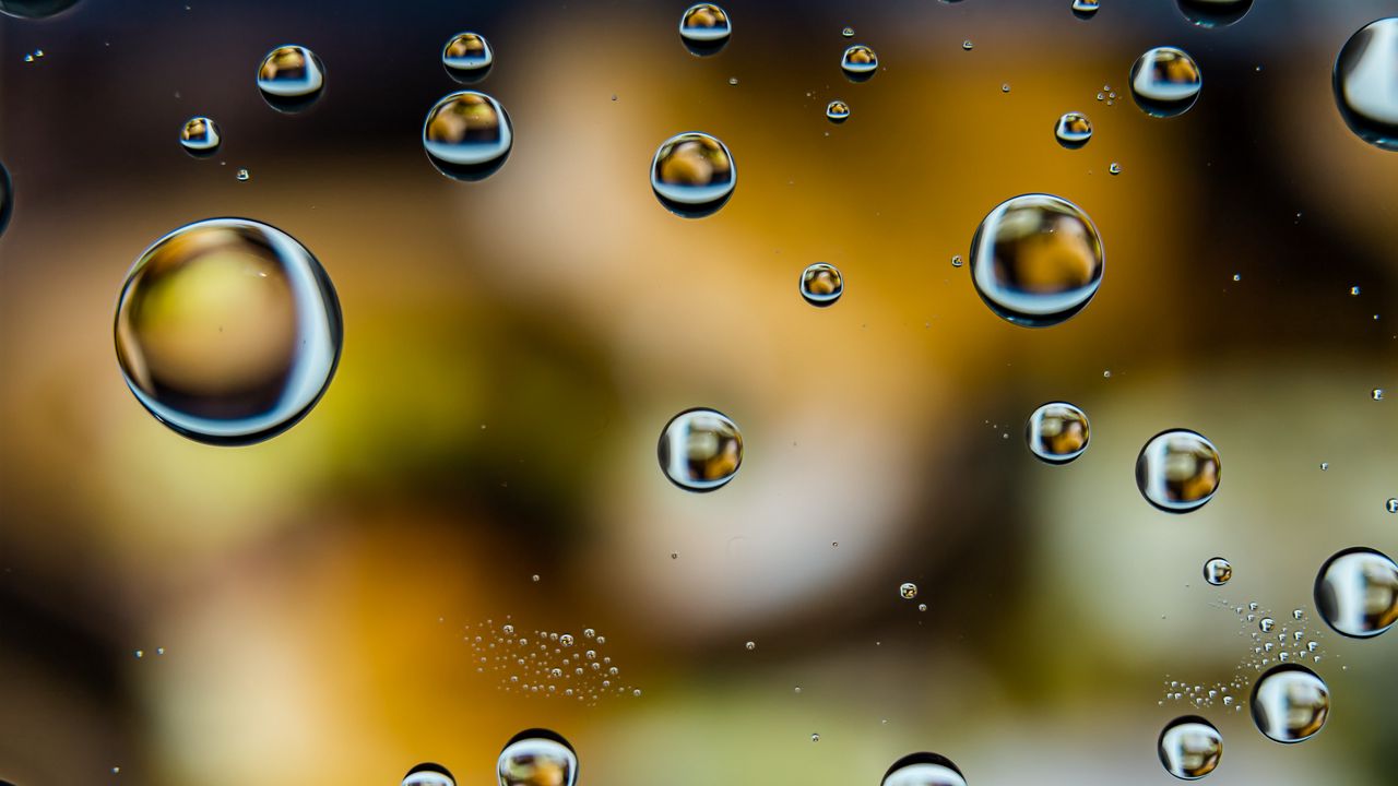 Download wallpaper 1280x720 bubbles, water, drops, blur hd, hdv, 720p hd  background
