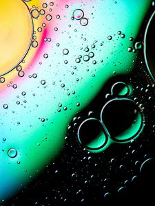 Preview wallpaper bubbles, water, drops, gradient, colorful