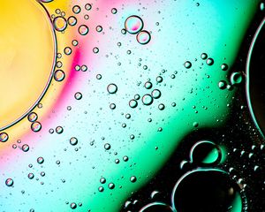 Preview wallpaper bubbles, water, drops, gradient, colorful