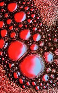 Preview wallpaper bubbles, water, foam, red