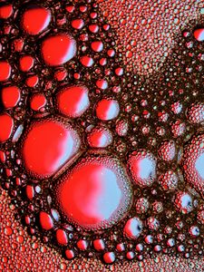 Preview wallpaper bubbles, water, foam, red