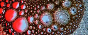 Preview wallpaper bubbles, water, foam, red