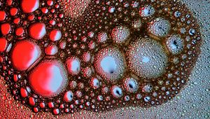 Preview wallpaper bubbles, water, foam, red