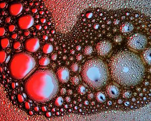 Preview wallpaper bubbles, water, foam, red