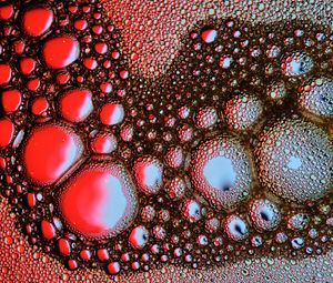 Preview wallpaper bubbles, water, foam, red