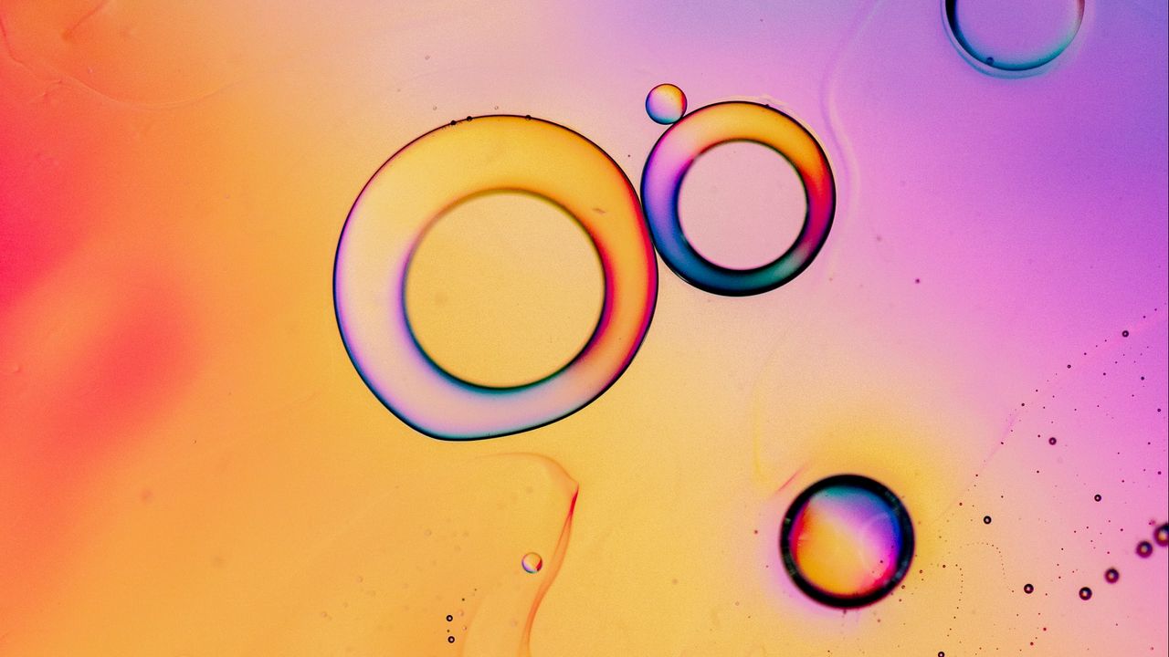 Wallpaper bubbles, water, gradient, bright, colorful