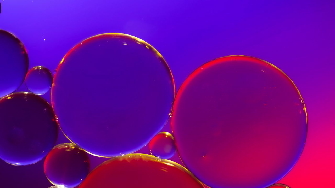 Wallpaper bubbles, water, gradient, abstraction, glare