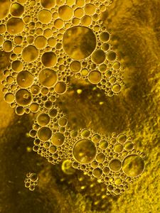 Preview wallpaper bubbles, water, macro, yellow