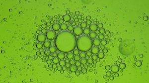 Preview wallpaper bubbles, water, round, green