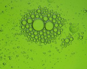 Preview wallpaper bubbles, water, round, green