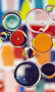 Preview wallpaper bubbles, water, shape, multicolored