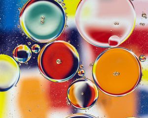 Preview wallpaper bubbles, water, shape, multicolored
