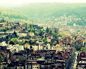 Preview wallpaper budapest, buildings, hills, road