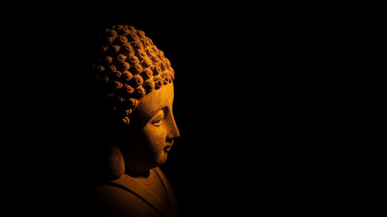 Wallpaper buddha, statue, dark