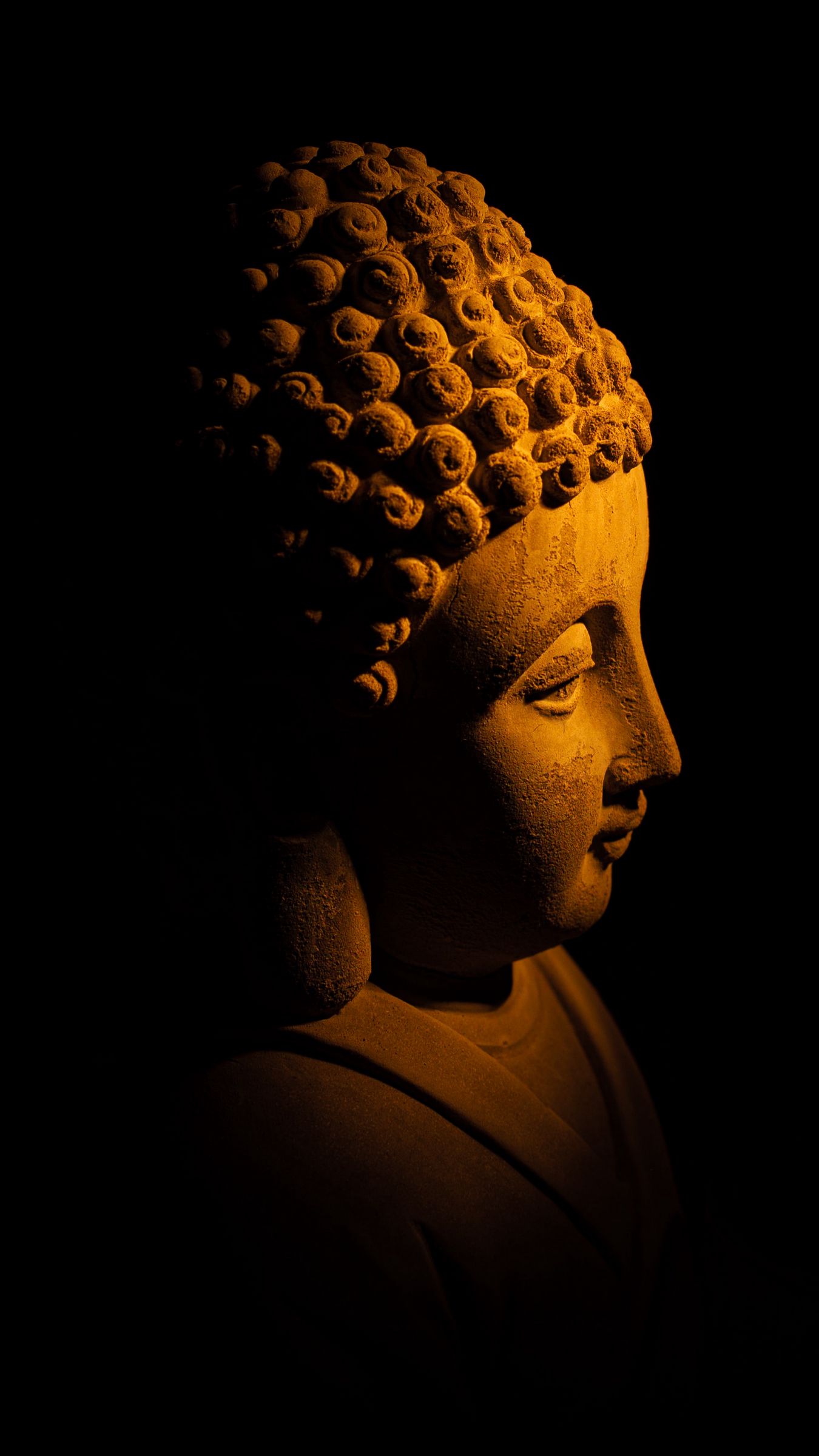 Download wallpaper 1350x2400 buddha, statue, dark iphone 8+/7+/6s+/6+ for  parallax hd background