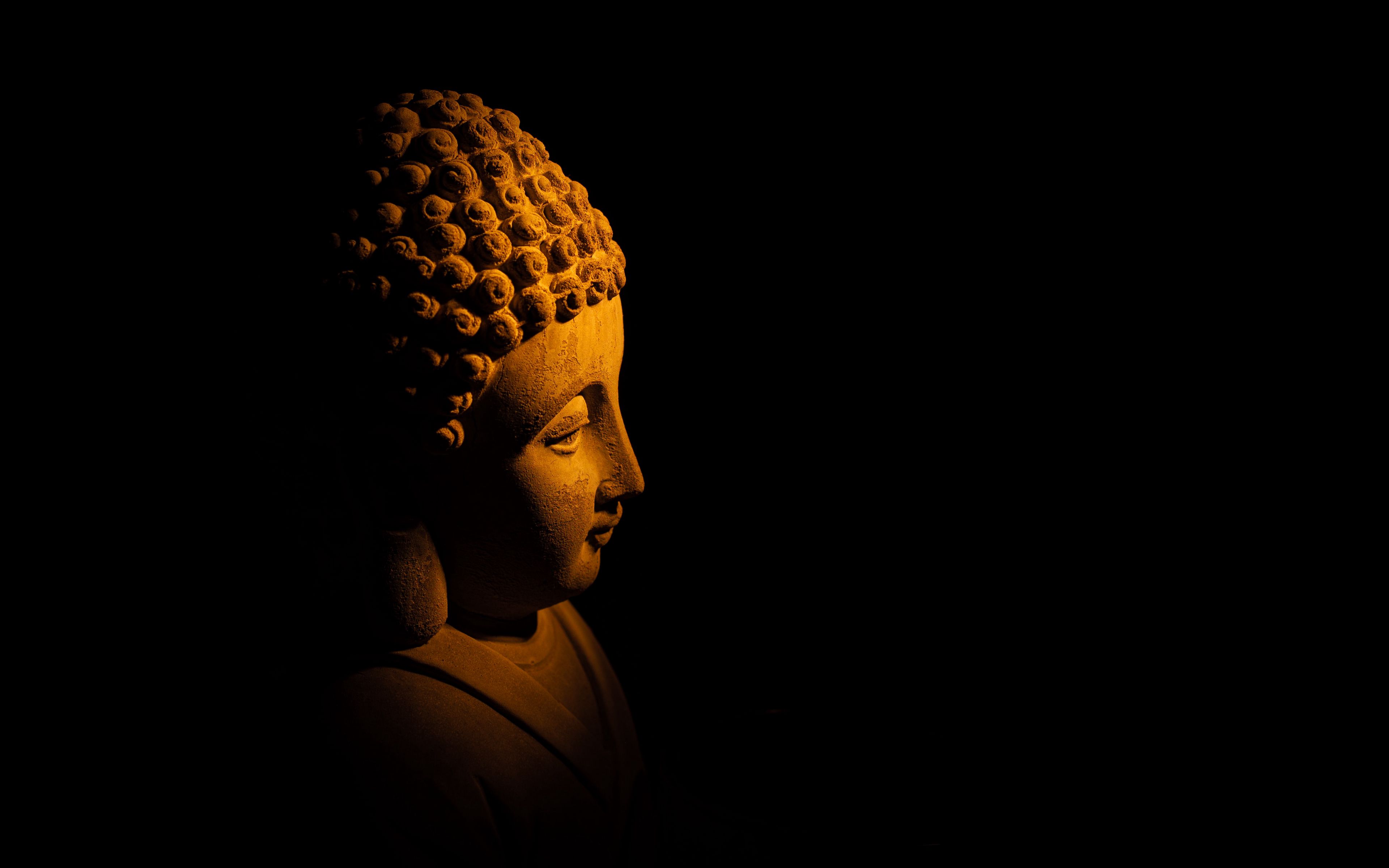 Download wallpaper 3840x2400 buddha, statue, dark 4k ultra hd 16:10 hd